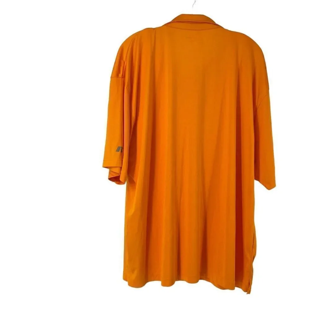 Tennessee Volunteers Polo Mens Size 2XL Orange Athletic Quick Dry Russel Power T